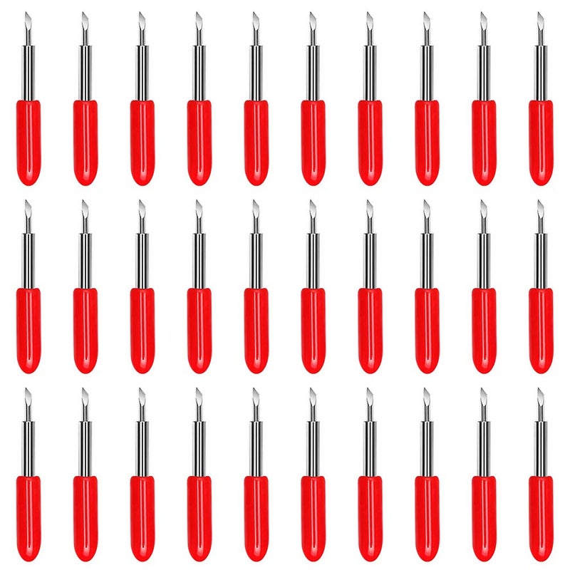 CJRSLRB 30Pcs Replacement Cutting Blades for Explore Air/Air 2/Air 3/Maker/Maker 3/Expression, 45 Degree Standard Fine Point Blade for Most Vinyl Fabric Cutting - Image 1
